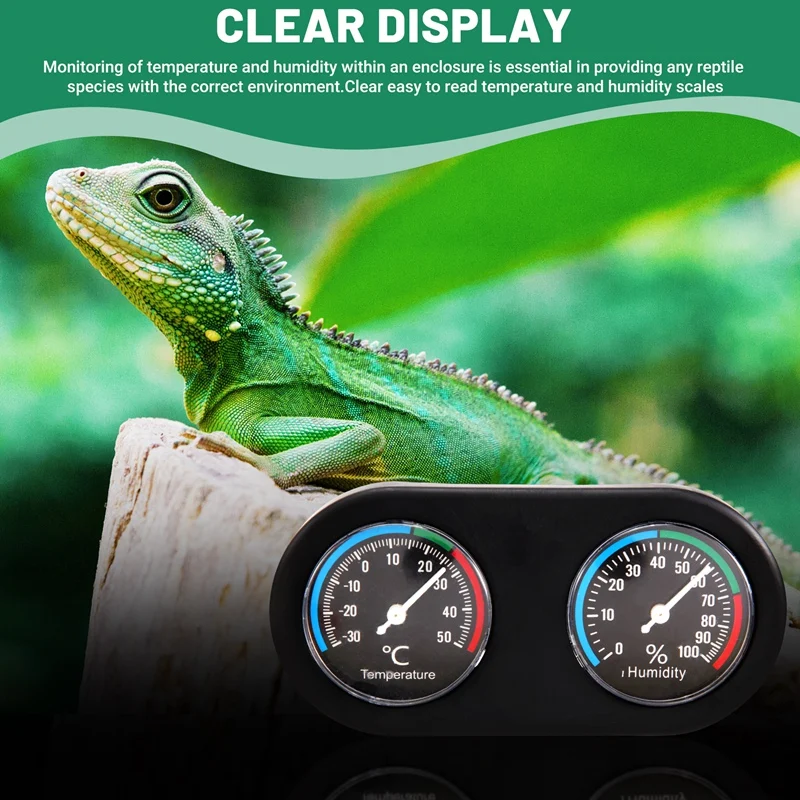 2 Pieces Reptile Thermometer and Humidity Gauge Reptile Terrarium