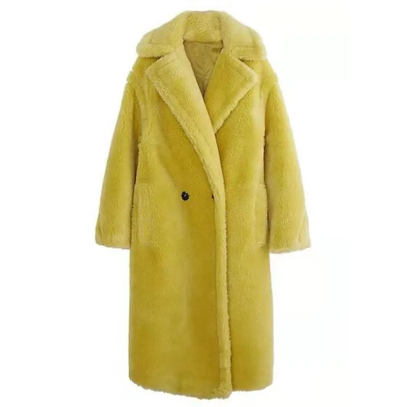 Haining Iceland wool imitation sheep fleece coat women medium long Australian large grain imitation lamb winter thick coat