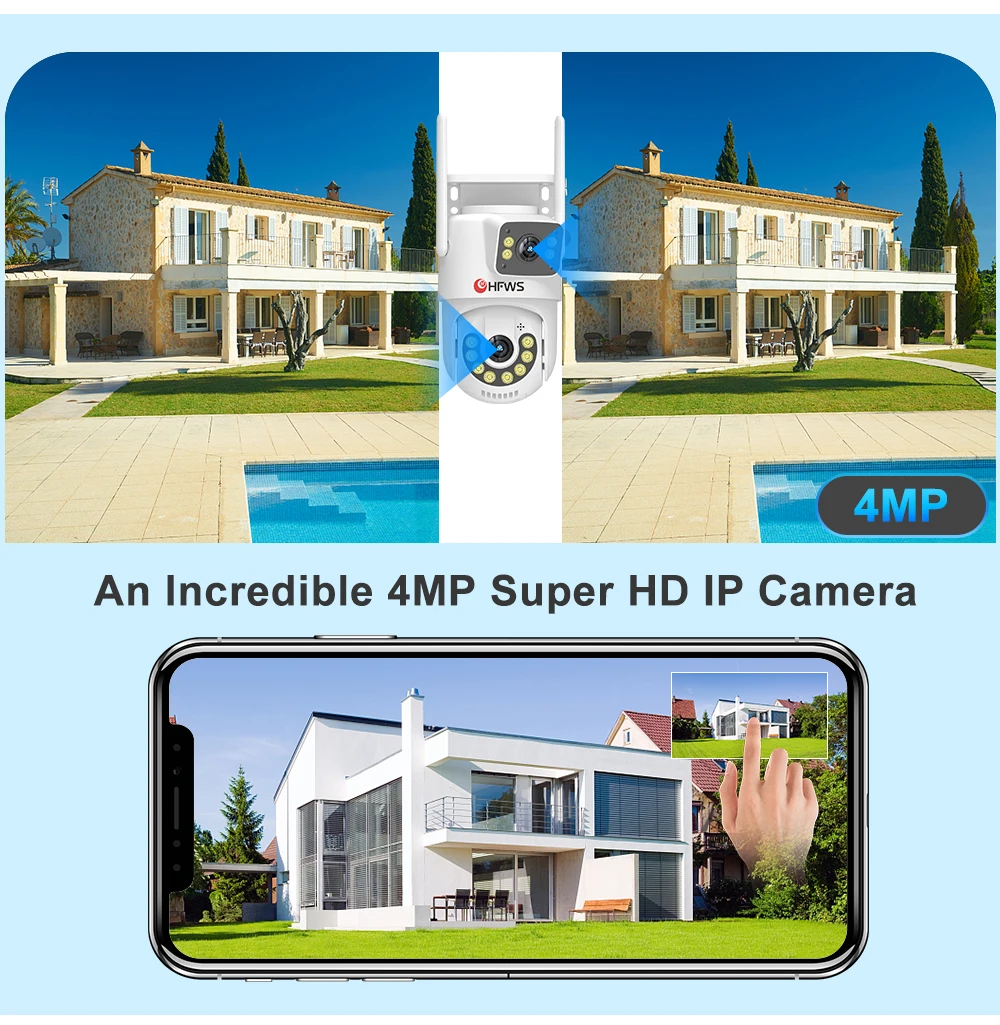 S9a8fc5acd1c94131b7a7b7e6ae93933e3 HFWVISION 4MP Wifi Ptz Camera Outdoor Dual-Lens Human Detect Night Vision Security Protection CCTV Vedio Surveillance IP Camera