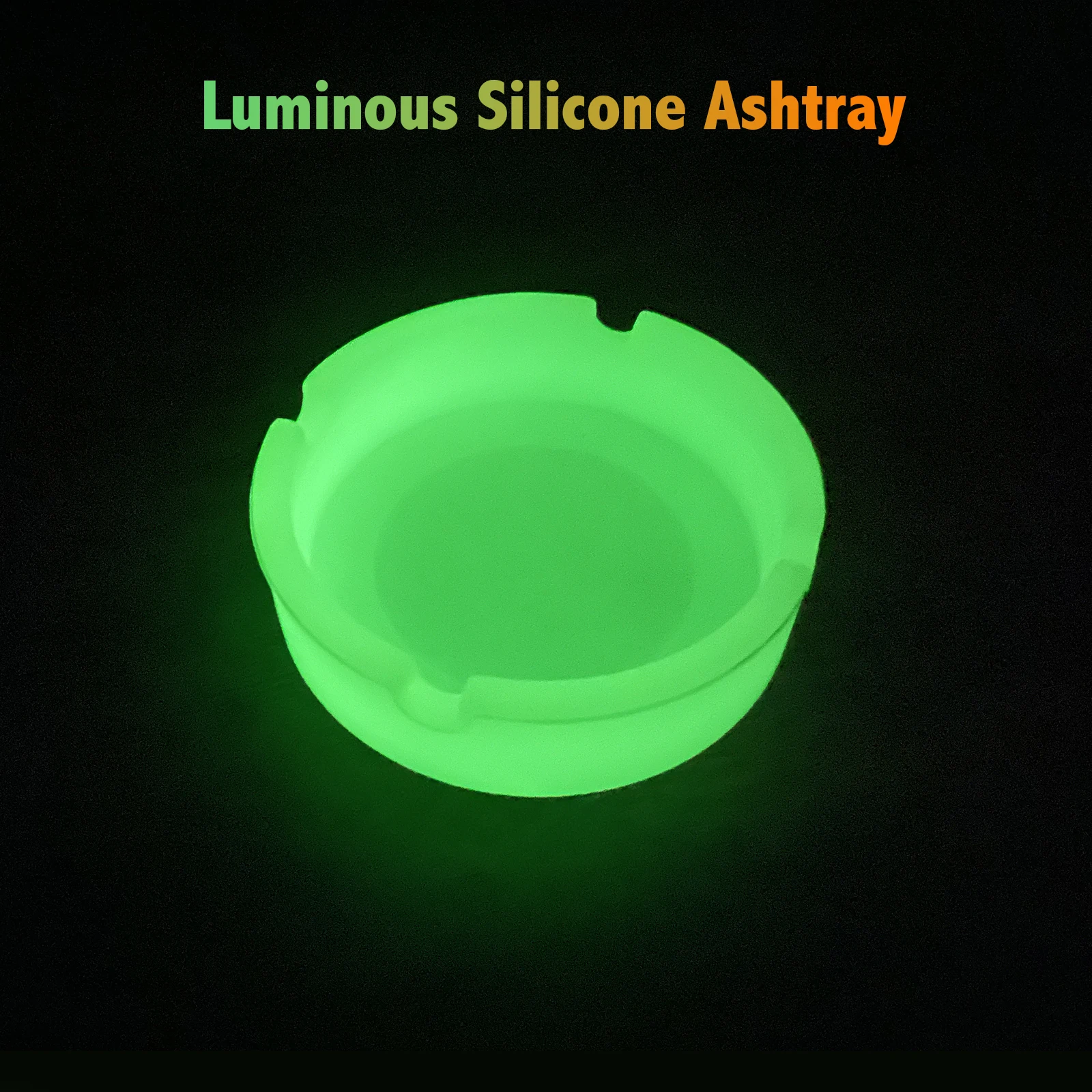 Cigarettes Ashtray Silicone Ashtray Luminous Silicone Gel Ashtray Light Circular Ashtray Fluorescent Smoke Convenient Cigarette Case Drop Creative Ashtrays