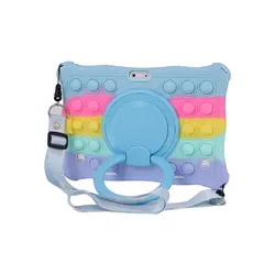 Universal 10.1 Inch Soft Silicone Rotating Tablet Case (MixSkyBlue)