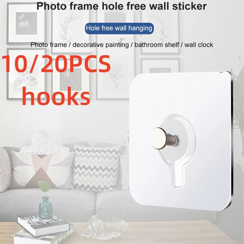 

10 шт., прозрачные самоклеящиеся настенные гвозди, без следов