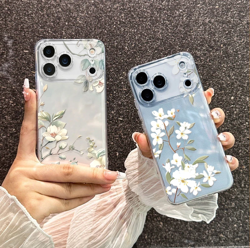 Pink Lily Flower Soft Clear Phone Case Cover