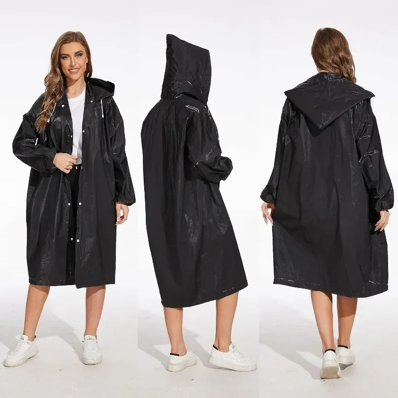 Raincoat Poncho Portable EVA Raincoats for Adults Reusable Rain Ponchos