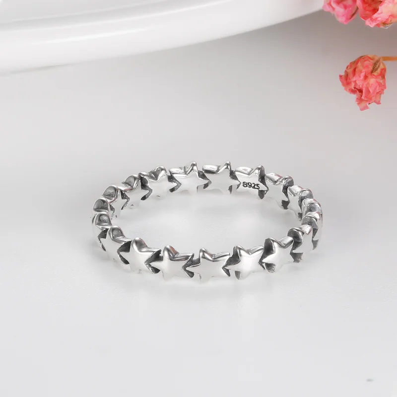 Original 925 Sterling Silver Ring Star/Heart/Wave Shape for Women Wedding Engagement Fine Jewelry Simple S925 Gift