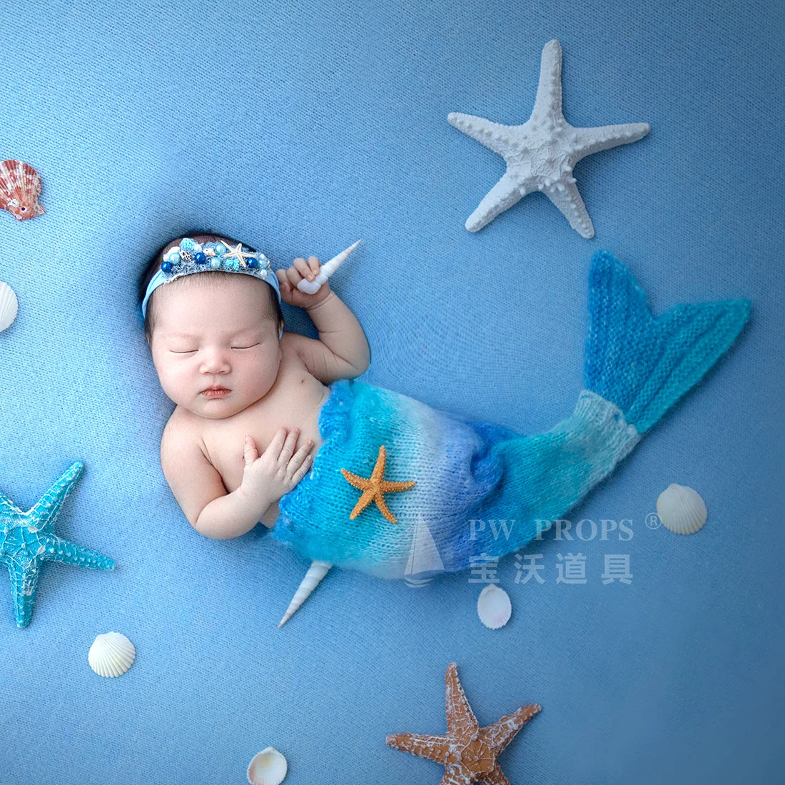 Feito à mão do bebê infantil sereia malha de algodão roupas de crochê  fotografia adereços e figurinos recém-nascido roupas de arte Set -  AliExpress