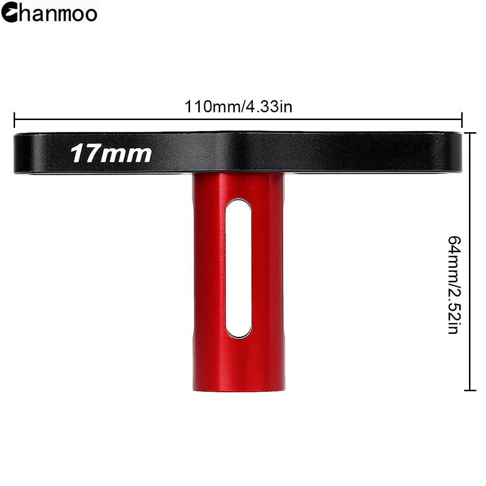 Chanmoo 범용 휠 육각 너트 슬리브 렌치 17mm 금속 도구 육각 커플러 키트 1/8 RC 자동차 트럭 몬스터 트럭 X-Maxx SUMMIT