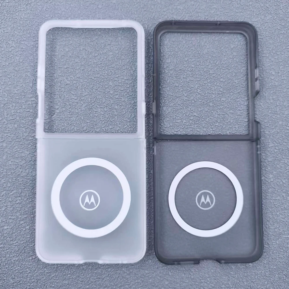 Matte Transparent Magnetic Flip Phone Case with Wireless Charging and Shockproof Hard Shell