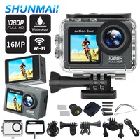 2.0" 1.4" Dual Screen Camera 1080P 30FPS WiFi Sports Camera 120° Wide Angle 30m Underwater Waterproof Helmet Video Recording Cam 1