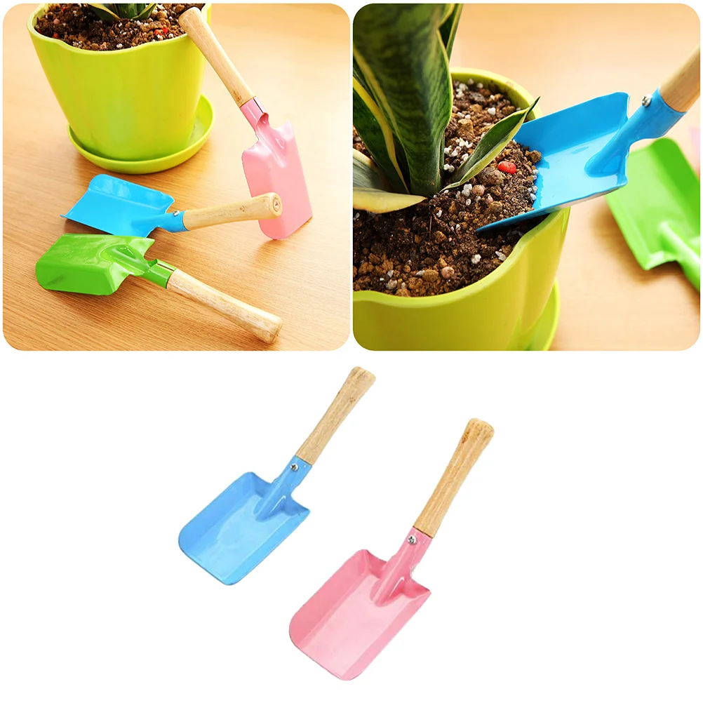2 Pcs Handheld Tool Succulent Tranplanting Wooden Flower Spade Garden Scoop