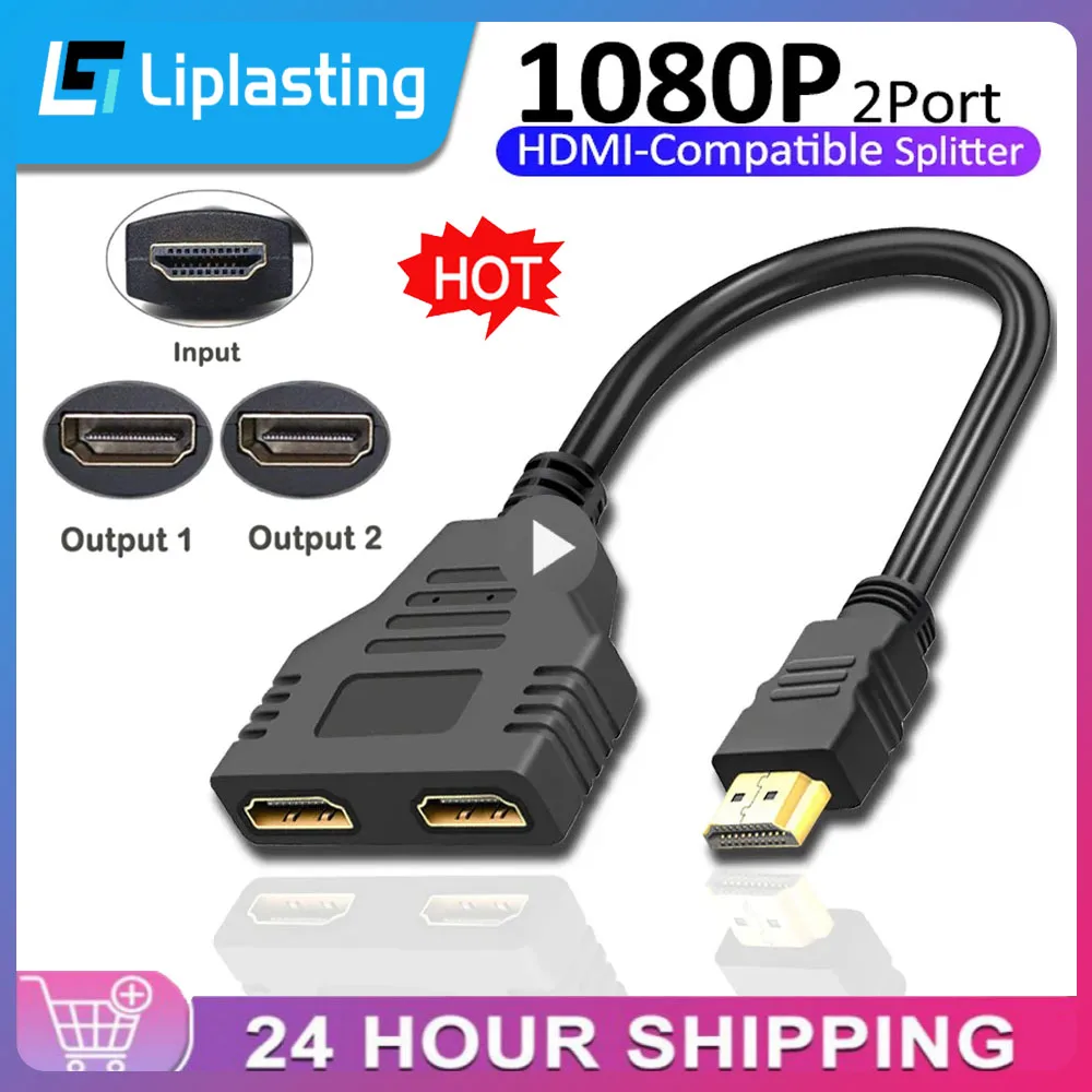 HDMISplitterAdapterCable1MaleToDualHDMI2WayFemale4K3D