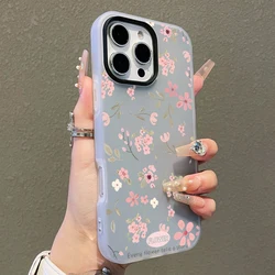 Cute Pastel Floral Pattern Pink Phone Case Cover - iPhone SE (2020) (Black)