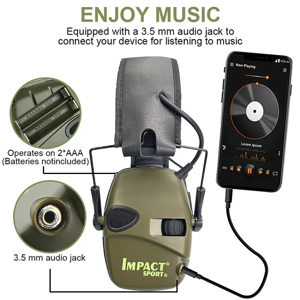 Outdoor Tactical Electronic Shooting Earmuff Gun Range Anti-noise Headset Impact Sound Amplification Hearing protector electronic earmuffs tactical headset noise cancelling headphones