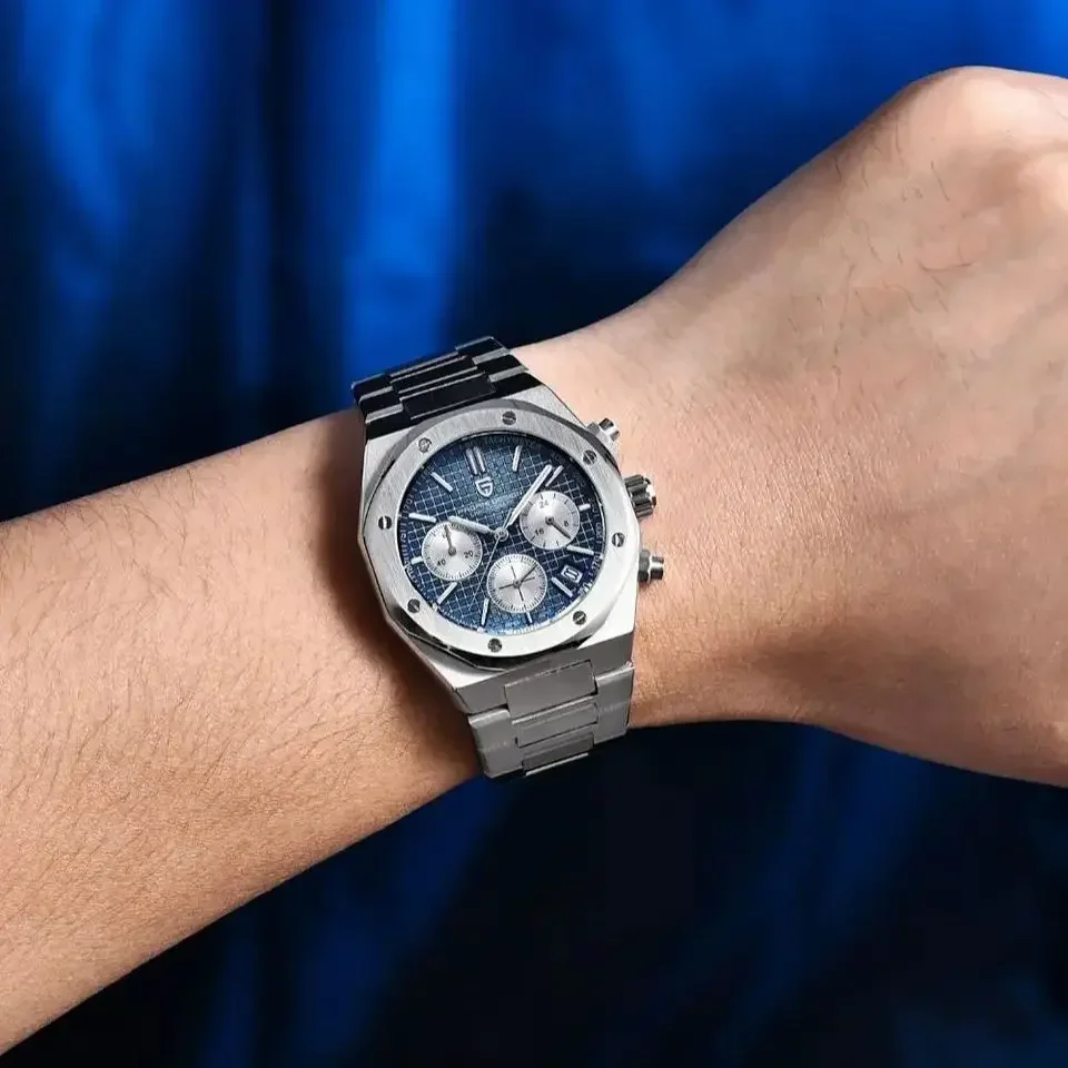 Pagani Design 2026 New 40mm Men's Quartz Watch Sapphire Stainless Steel Waterproof 20bar C3 Chronograph Reloj Hombre Man Watches, Alina Gadgets