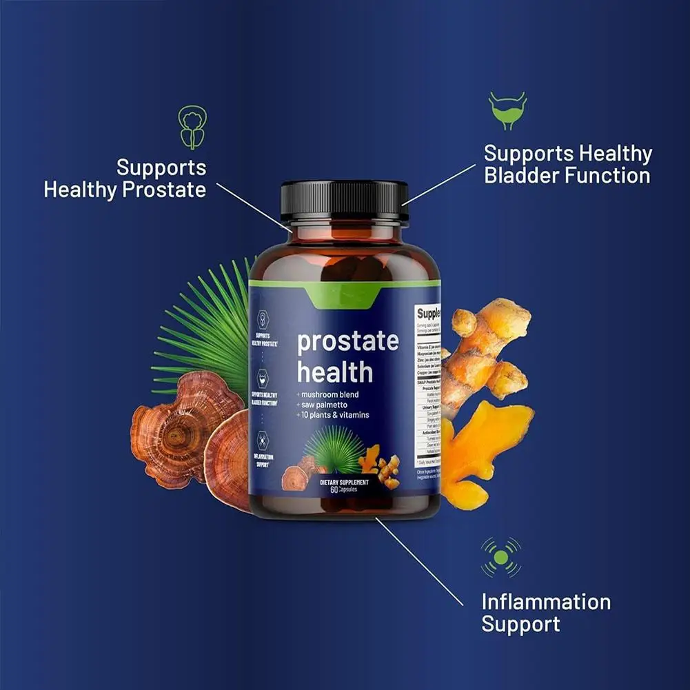 Saw Palmetto Prostate Capsules-Urinary Tract Health, Frequent Urination, Hair Growth, Bladder Support For Men's Prostate Health