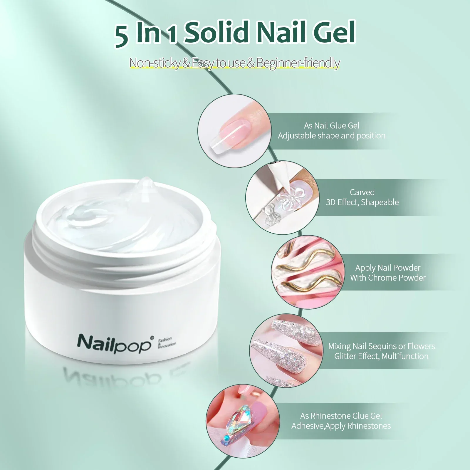 Nail Glue Nailpop Solid Nail Patch Gel Easy Stick Gummy Adhesive Bond UV Glue For American Pose Capsule Tips Strong Adehesion 10ml
