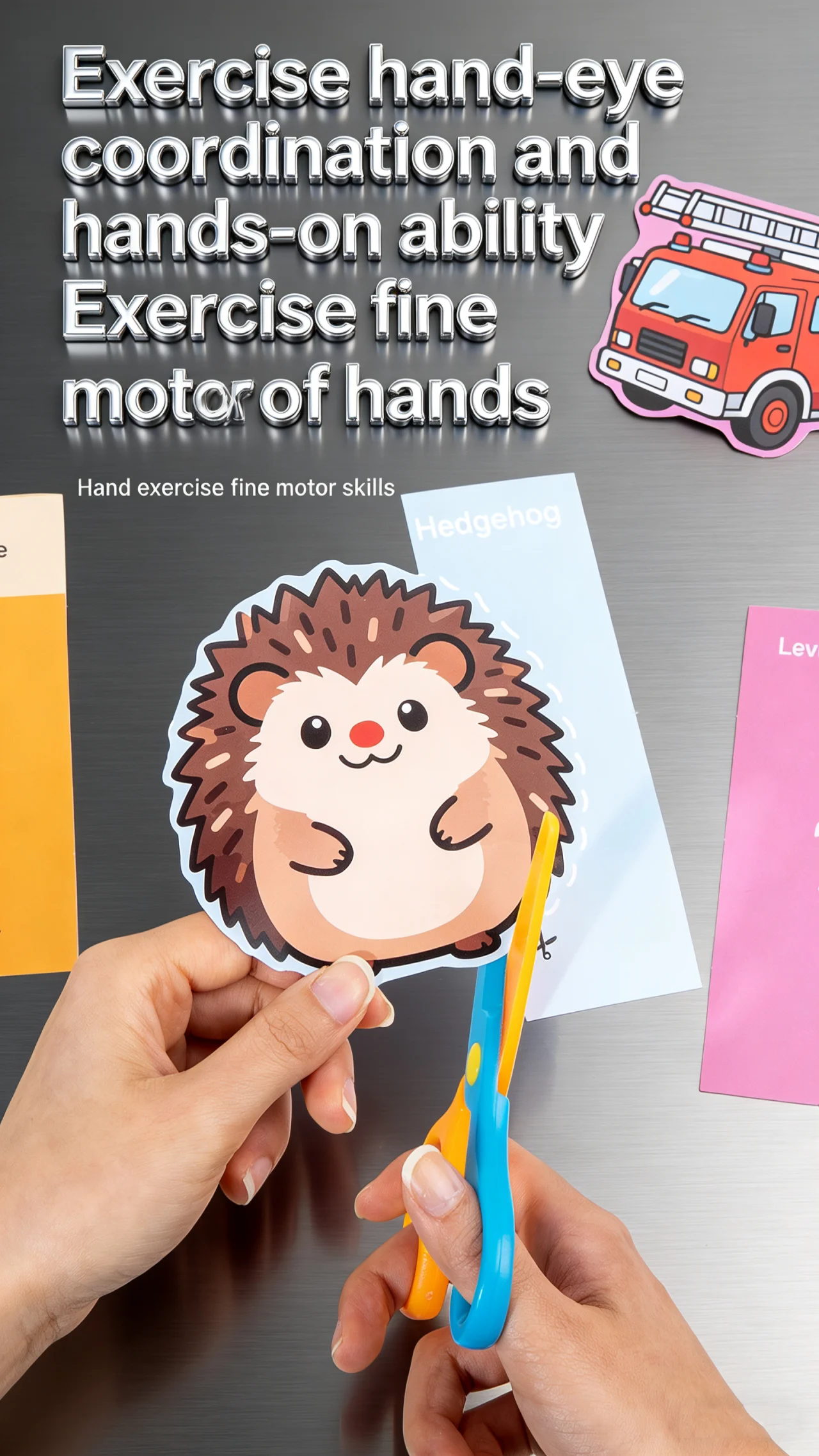 Kindergartenspezifischer Spaß beim Papierschneiden von Se-Cartoon-Mustern, sichere Rückprall-Schere, trainieren Sie praktische Fähigkeiten, Brainpower-Kleinkinder – Detail 5