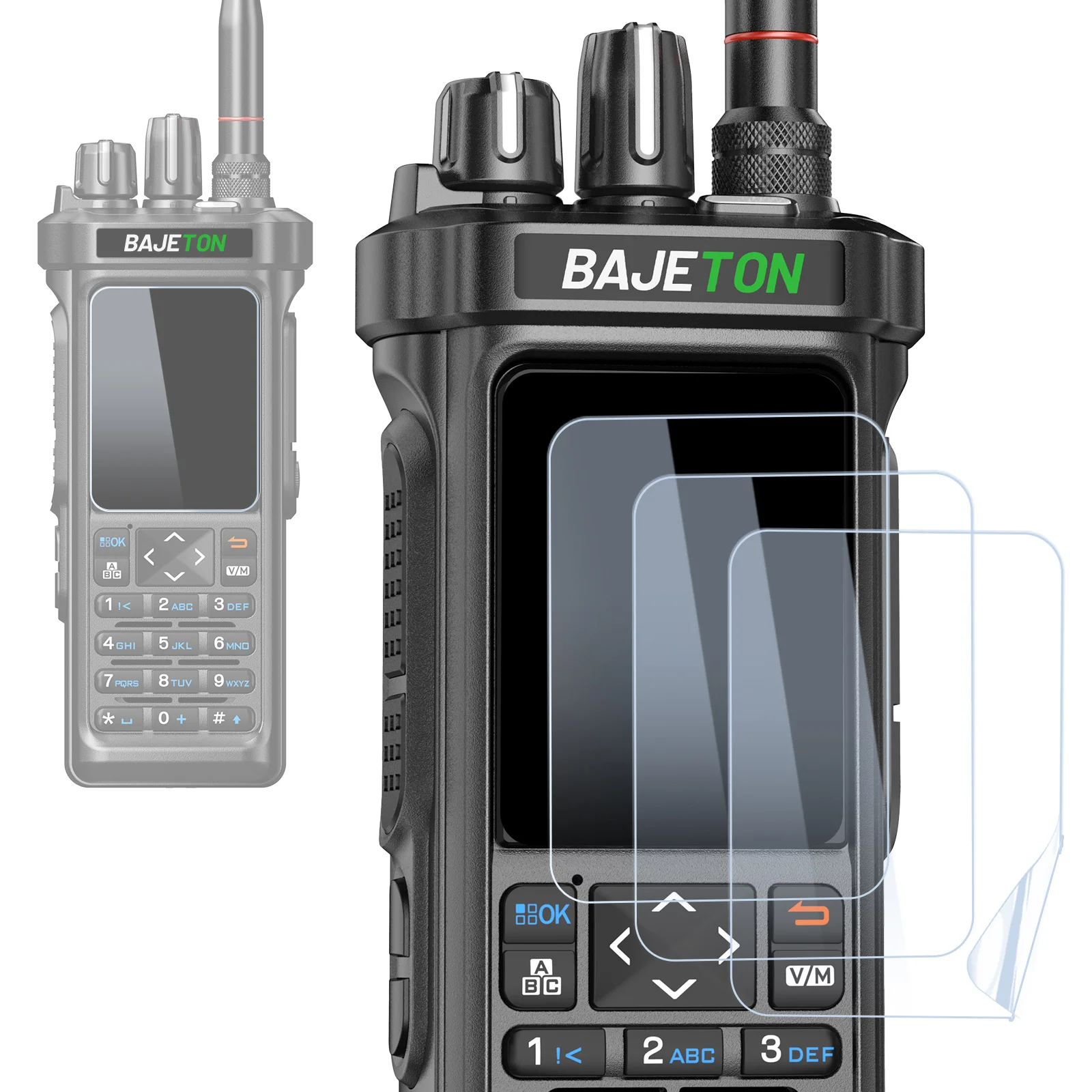 BAJETON 워키 토키 스크린 프로텍터 커버 보호 필름 방수 BJ-9000 Radtel RT-950 PRO RT-950 라디오와 호환 가능