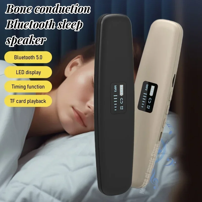 

Bone Conduction Bluetooth Speakers Stereo Bass Under Pillow Improve Sleep Support TF Card Playback Music Box Wireless Portable