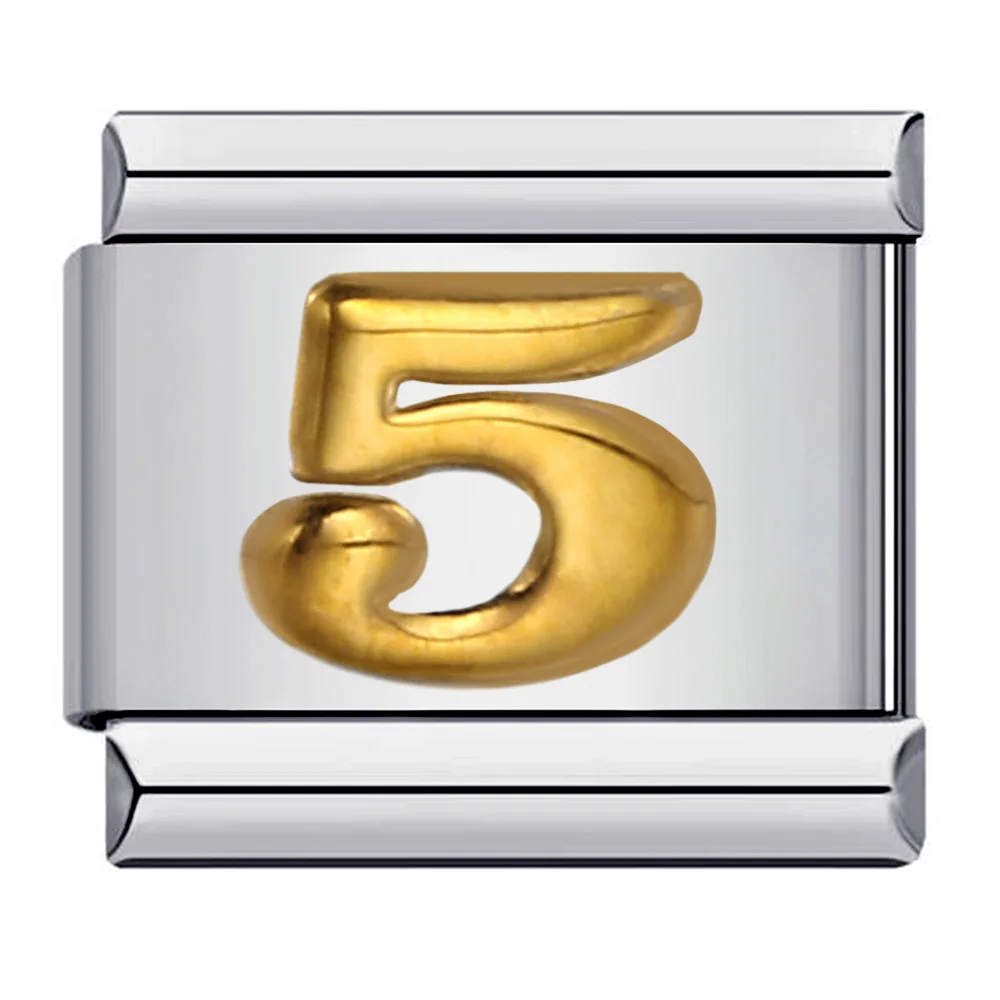 Gold Figure Charm for Italian Links Bracelet - Stainless Steel, 9mm