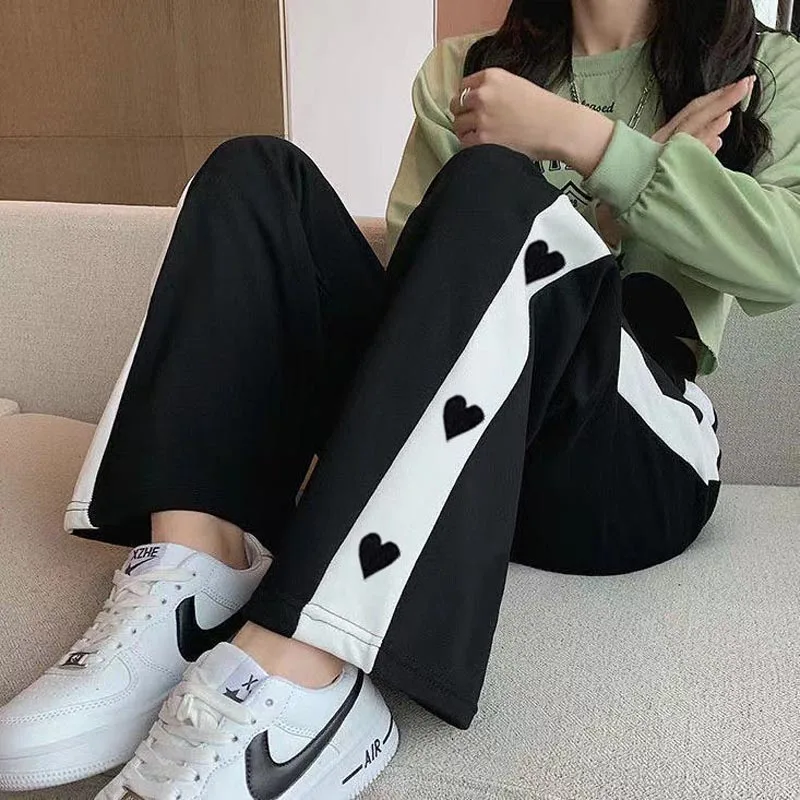 Summer New Thin Patchwork Wide Leg Pants High Waist Solid Color Loose All-match Straight Pants Casual Fashion Women Clothing