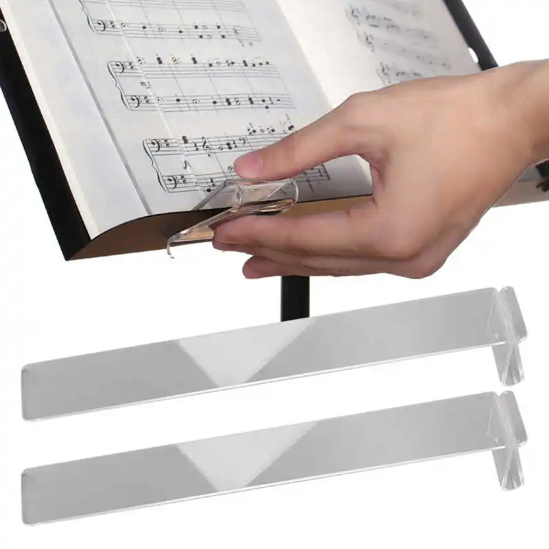 2pcs Music Stand Clips Score Clip Acrylic Music Page Holder Clip With