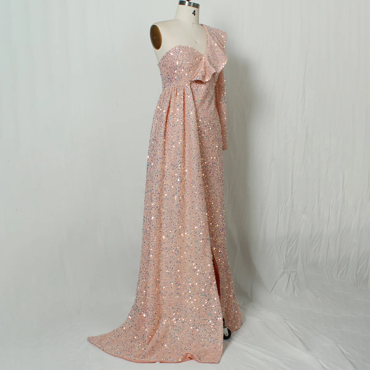African Dresses For Women Sequins Evening Party Maxi Dress African Clothes Robe Prom Single Shoulder Irregular Dress Wedding african couple outfits