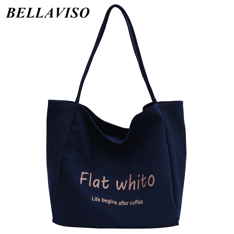 

Женская Холщовая Сумка-тоут BellaViso цвета хаки, Повседневная вместительная портативная городская сумка-шоппер с надписью, женская сумка через плечо
