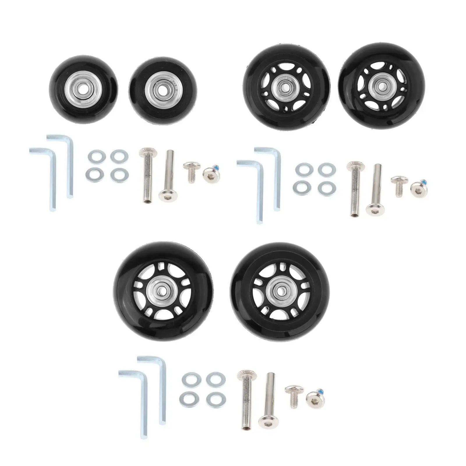 

Replacement Suitcase Wheels Accessories Easy to Install Mute 2 Screw 2 Axles Durable Luggage Suitcase Replacement Wheels Set