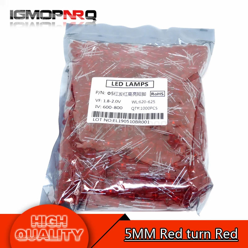 Vibrant Multicolor 5mm LED Light-Emitting Diodes (1000 Pieces)