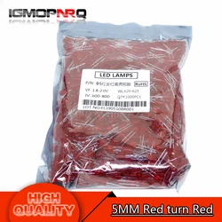 Vibrant Multicolor 5mm LED Light - Emitting Diodes (1000 Pieces) (Red turn red)