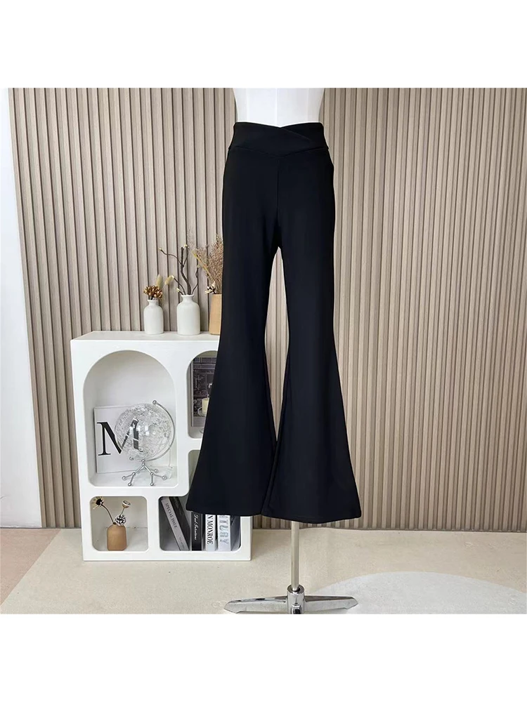 

Women's Black Gothic Flare Pants Harajuku Jogger Streetwear High Waist Sweatpants Y2k 2000s Pants Vintage Trousers Clothes 2024