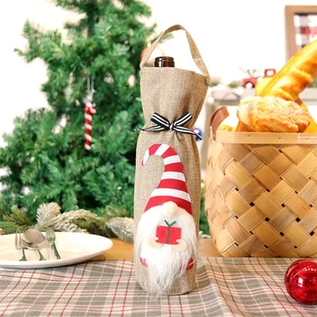 Faceless Elderly Doll Handheld Wine Bottle Cover Christmas Decoration Products Christmas Champagne Red Wine Bag Desktop Decor 2