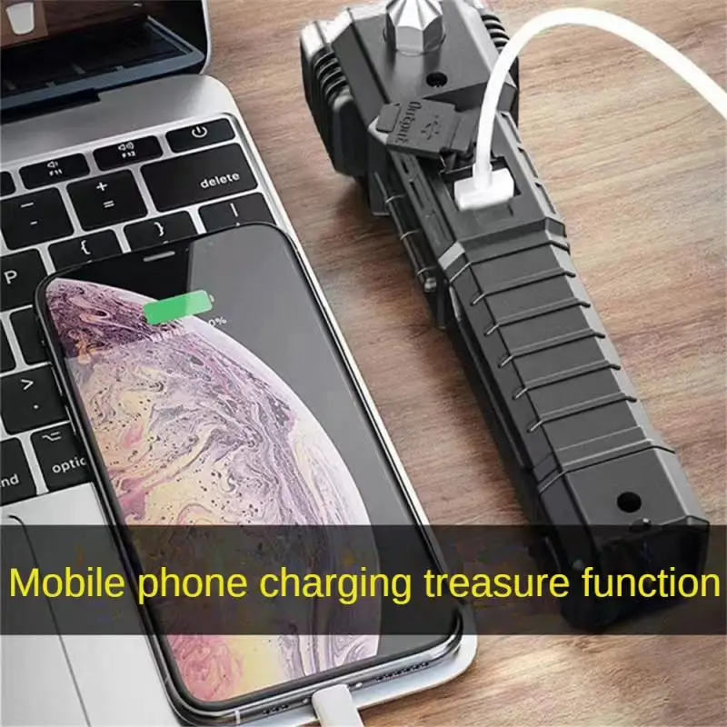 

Суперъяркий фонарик с USB-зарядкой и безопасным молотком