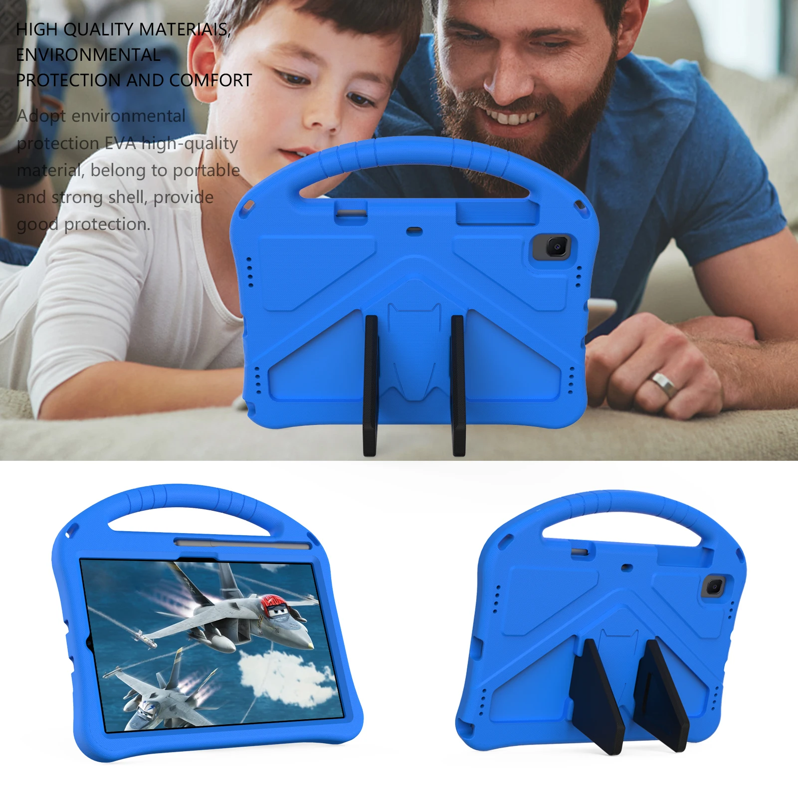 Durable Kids Tablet Case with Stand and Hand Strap - Shockproof 10.4-inch Cover