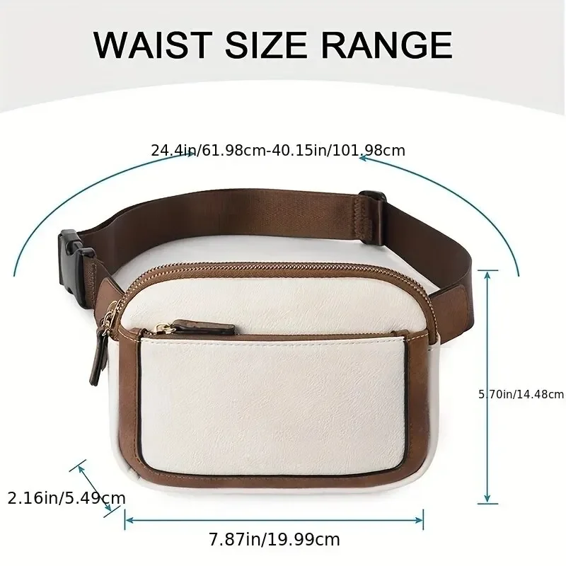 Women's Belt Bag Fashion Crossbody Bag Chest Bag Adjustable Shoulder Strap PU Leather Women's Messenger Handbag
