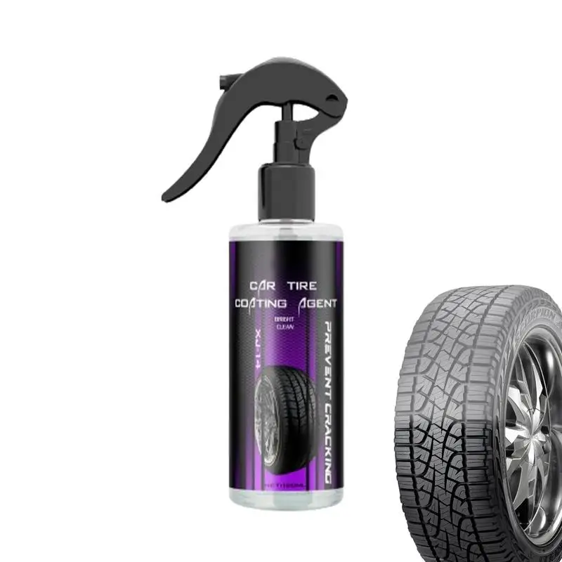 Tire Shine Spray 120ml Wheel And Tire Cleaner Car Detailing User-Friendly Dressing Cleaner Spray Long-Lasting