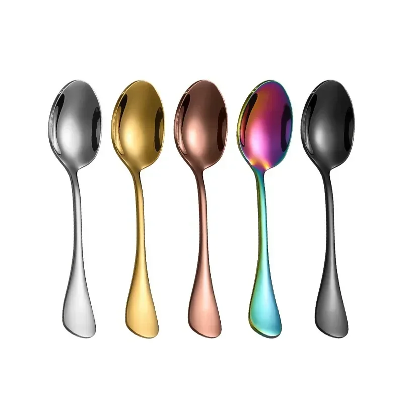 Stainless Steel Mini Shovel Spoons 304 Stainless Steel Seasoning Spoon Coffee Spoon Ice Cream Dessert 9cm Mini Stirring Kitchen Accessories Gift