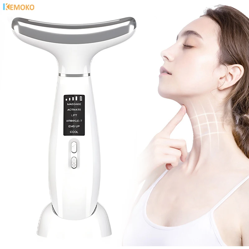 V Line Face Neck Lifting Beauty Device Ems Photon Therapy Antirughe Double Chin Remover Skin Stringere Il Massaggiatore Del Sollevatore Facciale