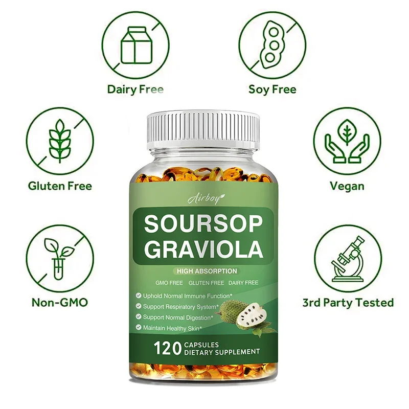 Soursop Graviola-Powerful Antioxidant, Promote Digestion & Cellular Health, Strengthen Immunity soursop supplement