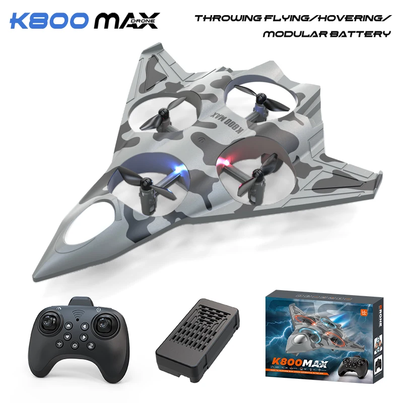 Détail du cockpit de l'avion RC K800 MAX K500 MAX, drone de combat télécommandé 2,4 GHz avec éclairage LED