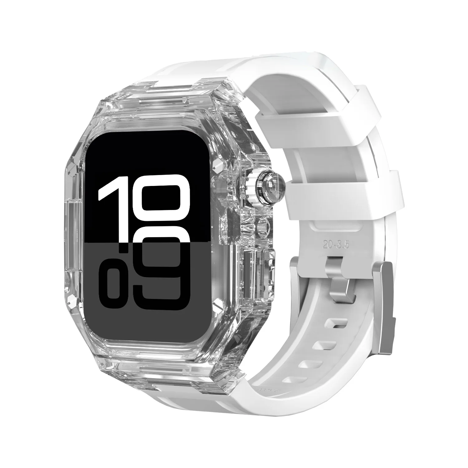 Luxury Transparent Modification Kit Case for Apple Watch with Silicone Strap