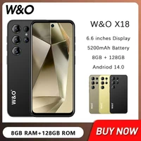 W&O X18 4G Smartphone Android 14 8GB RAM 128GB ROM Mobile phone 6.6 Inch HD Display Dual SIM 5200mAh Battrey Cell Phone On Sale 1