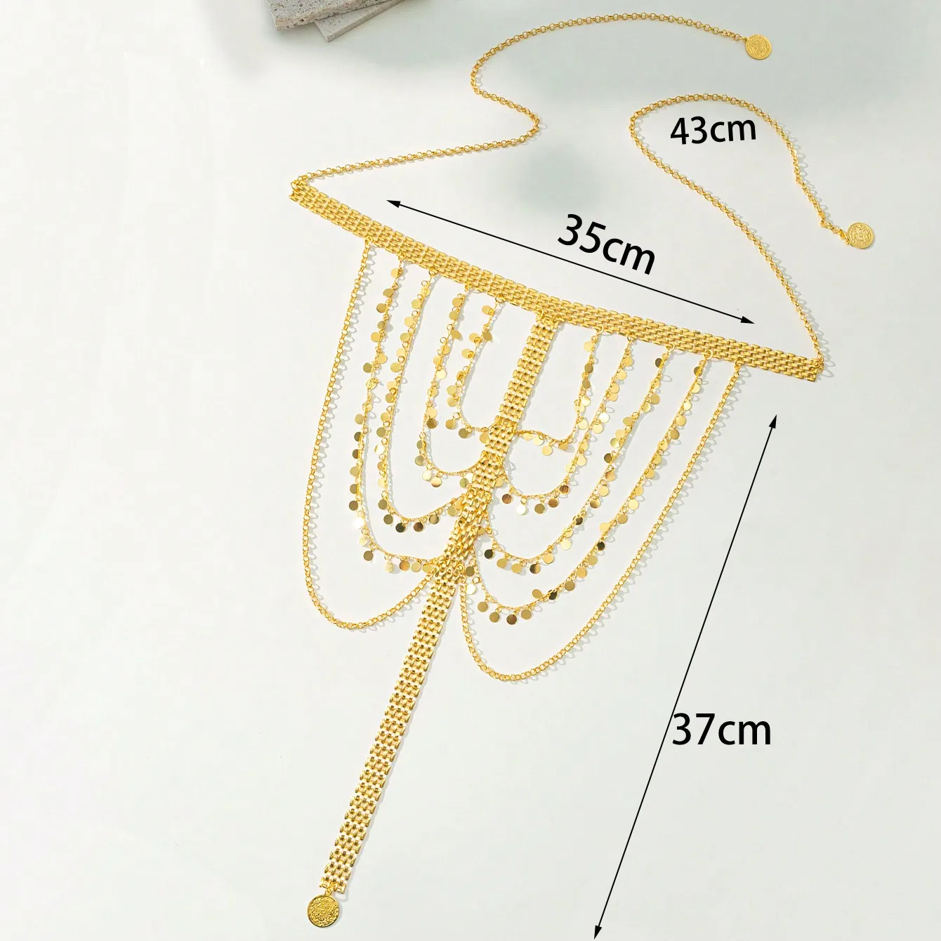 قلادة رأس ذهبية شرقية متعددة الطبقات