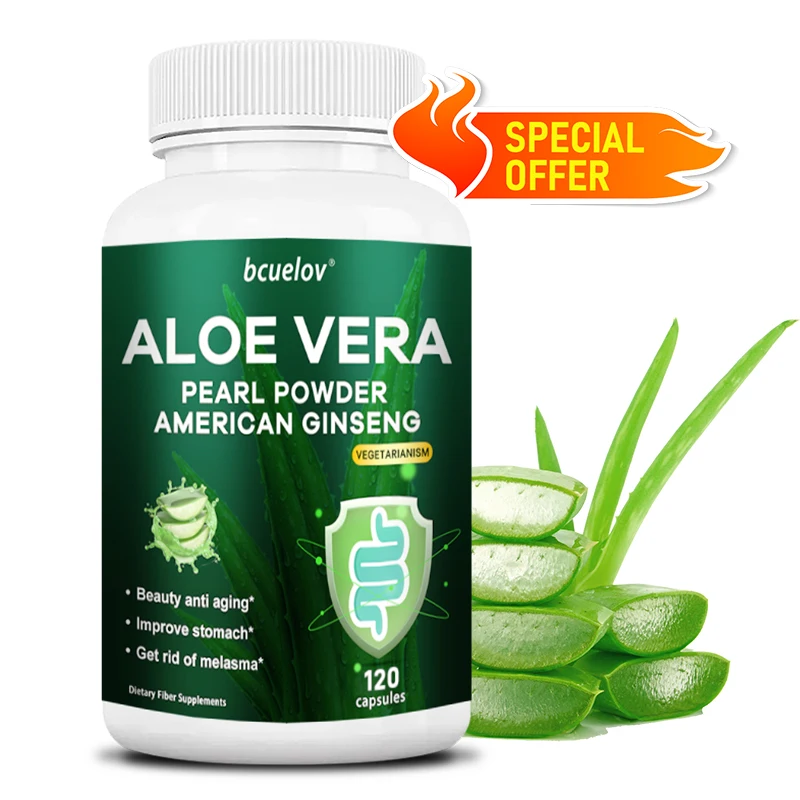 

Bcuelov Aloe Vera Vegetarian Capsules - Supports Healthy Digestion - Cleansing, Weight Management and Fat Burning