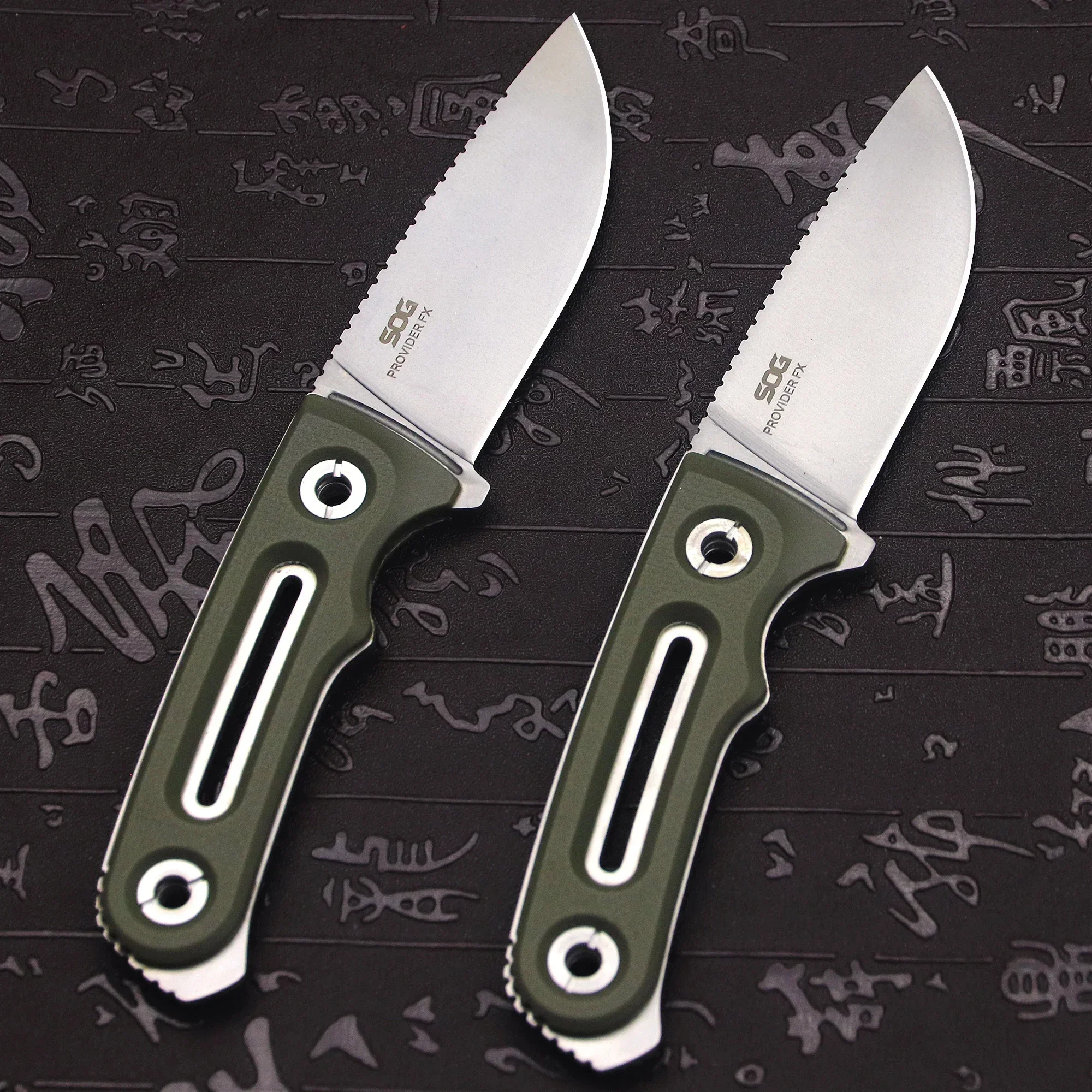 NEW DC53 High hardness outdoor hunting Straight Knife + Sheath, Jungle EDC survival Knife, camping tool knife 4