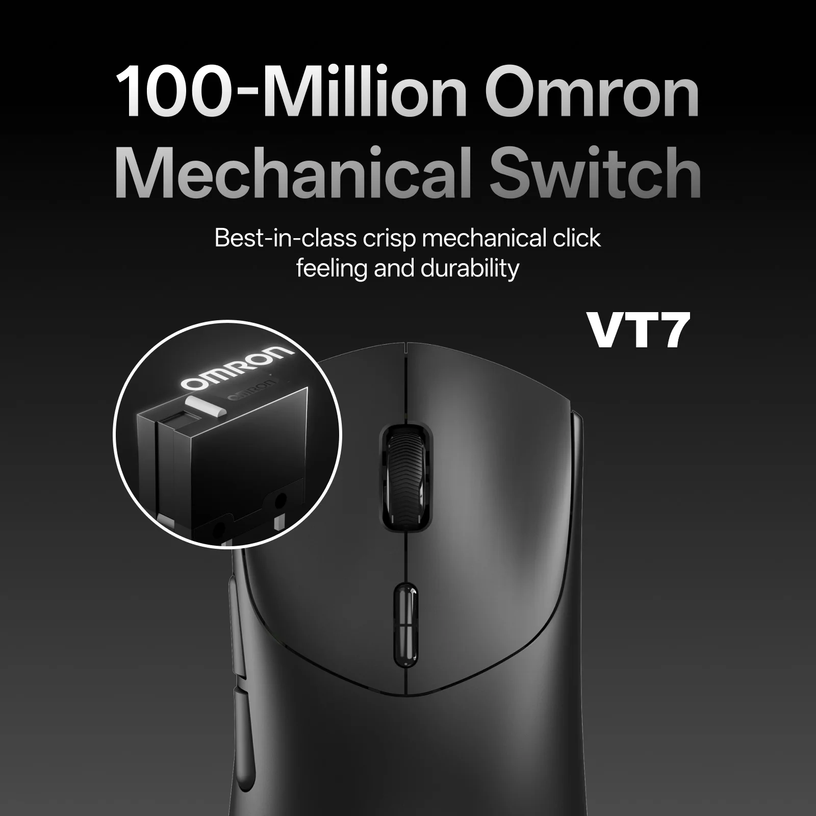 Rapoo VT7 MAX /VT7 Mouse para jogos sem fio True 8K Taxa de pesquisa sem fio 53g Leve até 750 horas de vida útil da bateria