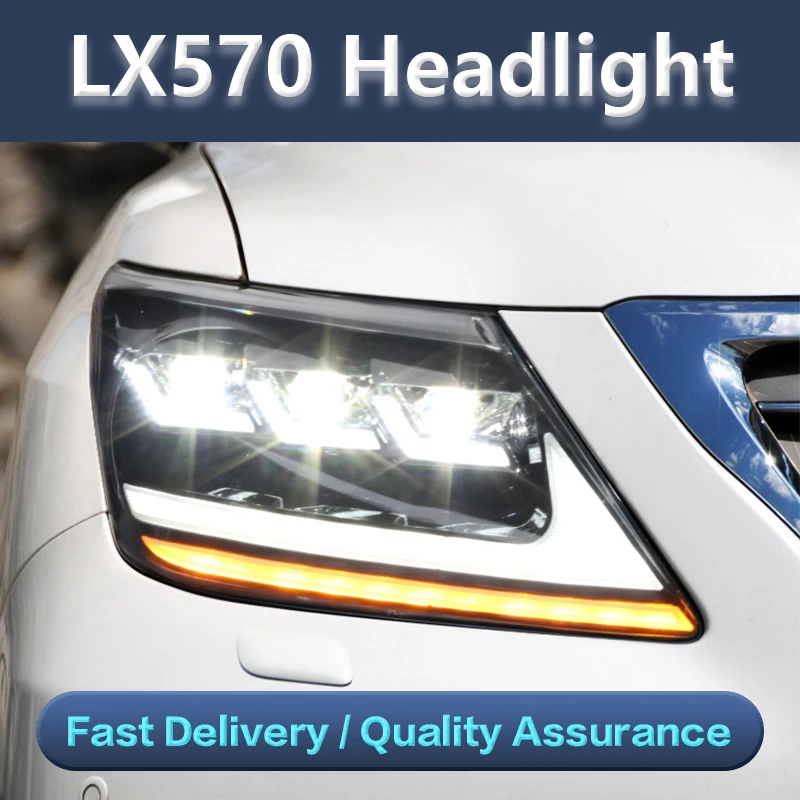 

Налобный фонарь для Lexus LX570, светодиодный ные фары 2008-2015, фары LX570 DRL, поворотный сигнал, все светодиодсветодиодный линзы проектора Angel Eye