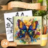 Butterfly and Flowers Adult Coloring Book - 20*20cm 24 Page Art Coloring Book - Helps Reduce Stress and Ease Emotions 1