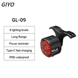 Enhanced Bicycle Rear LED Taillight with Auto On/Off and Brake Detection, USB - C Rechargeable Safety Lamp - < 1000 Mah (GL - 09)